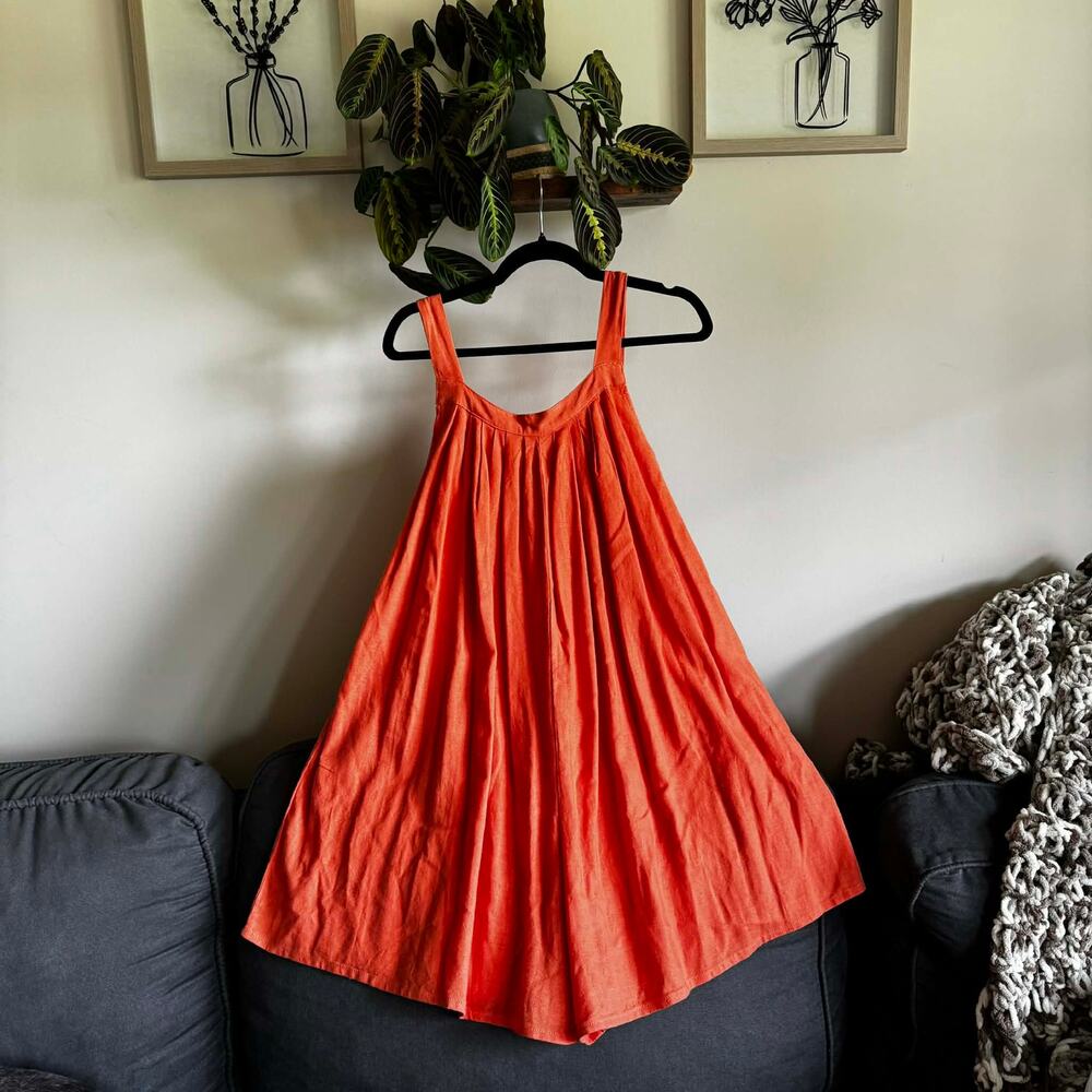 Orange Hunter and Brown Wide leg Jumpsuit Shorts - Picture 5 of 5